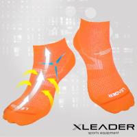 【LEADER】COOLMAX 運動專用薄型除臭機能襪 女款(亮橘)