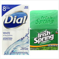 【美國 Dial 黛雅】水嫩抗菌香氛皂(4oz*8塊)/組+【美國 Irish Spring】清新體香皂(4oz/113g)*6