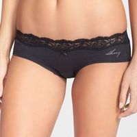 DKNY 2016女精緻蕾絲花邊棉黑色三角內著3件組(預購)