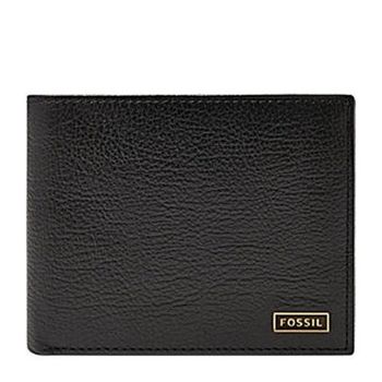 【Fossil】2016男時尚Omega超薄黑色皮夾(預購)
