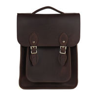 【The Leather Satchel Co.】英國手工牛皮經典後揹包 手提包(原色深咖啡)