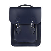 【The Leather Satchel Co.】英國手工牛皮經典後揹包 手提包(湖泊藍)