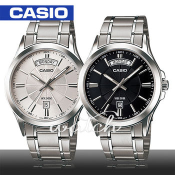 【CASIO 卡西歐】送禮首選-時尚不鏽鋼男錶_星期和日期顯示(MTP-1381D)
