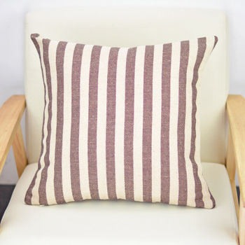 【協貿】百搭簡約和風小清新條紋咖啡色沙發方形抱枕含芯