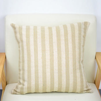 【協貿】百搭簡約和風小清新條紋卡其色沙發方形抱枕含芯