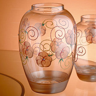 Madiggan貝斯麗 玫瑰系列手工彩繪橢圓花瓶-中(粉紅色)