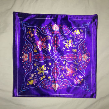 【協貿】奢華復古棉絨布料紫色花朵沙發方形抱枕含芯