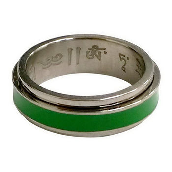 【十相自在】轉運鋼戒指(綠度母)