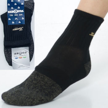 【KEROPPA】可諾帕銀纖維抗菌除臭運動厚底短襪(男女適用)C98003GS黑米灰