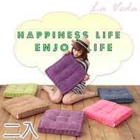【La Veda】絨布方形胖胖座墊-2入 (隨機出貨不挑款)