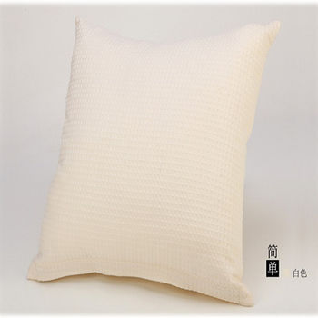 【協貿】全棉華夫格素色純色雅緻米白偏黃沙發方形抱枕含芯