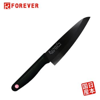 【FOREVER】日本製造鋒愛華黑鑽陶瓷刀16CM(黑刃黑柄)