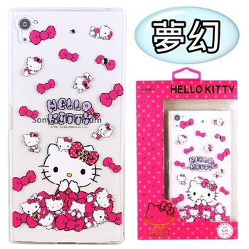 【Hello Kitty】Sony Xperia Z5 Premium (5.5吋) 彩鑽透明保護軟套-夢幻