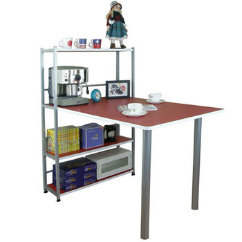 【Dr.DIY】80x120/公分-4層置物架型餐桌(三色可選)