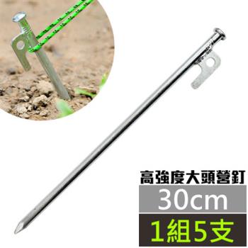 【DIBOTE】高強度大頭鐵製營釘-30cm(5支入)