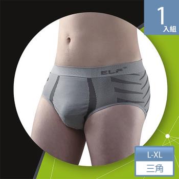 三合豐 ELF, 男性竹炭+銀纖維機能美型三角平口內褲(MIT 灰色)-行動