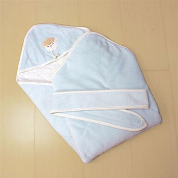 GMP BABY 台灣製舒適寶貝藍色羊絨包巾1件