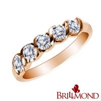BRILLMOND 典藏舞動優雅八心八箭美鑽戒-玫瑰金