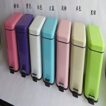 【協貿】歐式5L糖果色靜音腳踏金屬垃圾桶