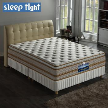 【Sleep tight】真三線高蓬度/蠶絲/乳膠/舒柔布/蜂巢式獨立筒床墊(麵包床)(奢華型)-6尺雙人加大