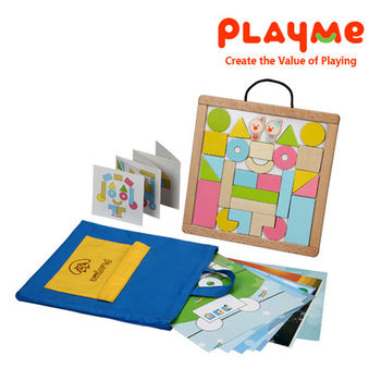 【PlayMe】寶貝書包~2歲適用木片磁鐵拼圖