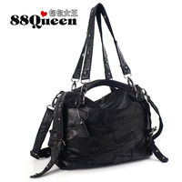 【88Queen包包女王】真皮 時尚羊皮鉚釘拼接多用包-多色可選