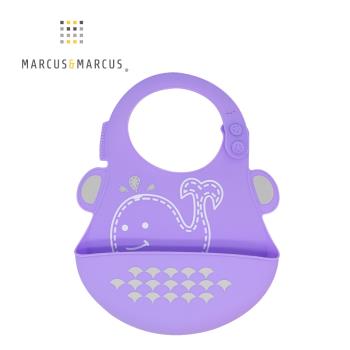 【MARCUS&MARCUS】動物樂園矽膠立體圍兜-鯨魚 