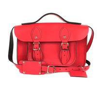 【The Leather Satchel Co.】11吋 英國手工牛皮可手提劍橋包 (粉彩紅)