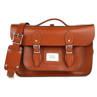 【The Leather Satchel Co.】14吋 英國手工牛皮可手提劍橋包 (倫敦棕)