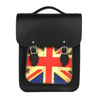 【The Leather Satchel Co.】英國手工牛皮經典後揹包 手提包(復古國旗)