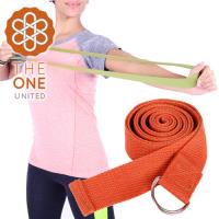 The One 純棉瑜珈輔助拉力帶/瑜珈繩/伸展帶-橙色