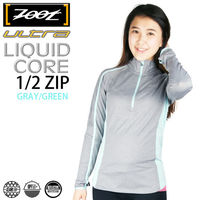ZOOT 頂級極致 秋冬新款半拉式運動衣/碧海綠/灰(女)
