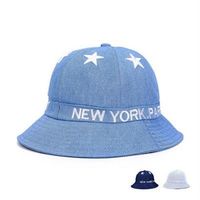 【米蘭精品】遮陽帽牛仔漁夫帽戶外防曬星星刺繡73db28
