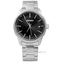 SEIKO 精工 / 7B24-0BJ0D.SBTM233J / SPIRIT極致簡潔美學太陽能電波不鏽鋼手錶 黑色 39mm