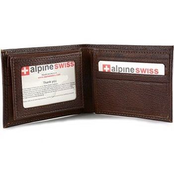 【Alpine Swiss】2016時尚雙折2合1信用卡古褐色皮夾(預購)