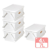 《真心良品》藤蔓風手提整理箱7L(4入)