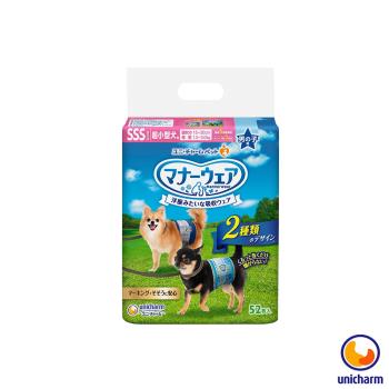 Unicharm 日本消臭大師 禮貌帶男用-超小型犬SSS 52片 X 1包