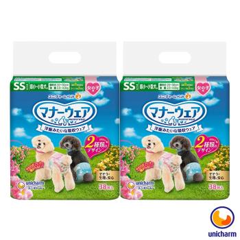 Unicharm 日本消臭大師 禮貌帶女用-超小型犬SS 38片 X 2包