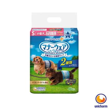 Unicharm 日本消臭大師 禮貌帶男用-小型犬S 46片 X 1包