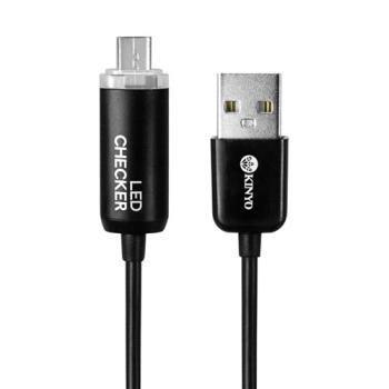 【KINYO】Micro USB 極速2.4A充電傳輸發光線(USB-73)