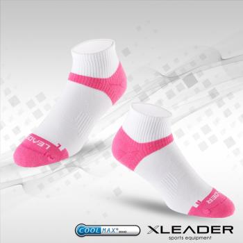 任-LEADER ST-06 Coolmax專業排汗除臭 機能運動襪 女款 白桃