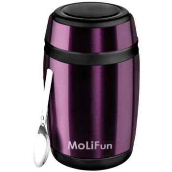 【MoliFun魔力坊】不鏽鋼真空保鮮保溫罐 燜燒罐食物罐550ml時尚紫