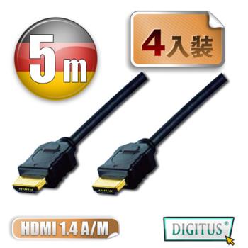 曜兆DIGITUS HDMI 1.4a圓線5公尺typeA-4入裝
