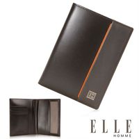 【ELLE HOMME】法式 護照中夾 嚴選義大利頭層牛皮(咖啡 EL81967-45)