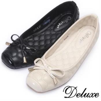 【Deluxe】上班族OL性感小坡跟格紋方頭楔型鞋(杏★黑)-133-2