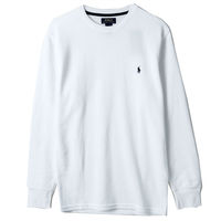 Ralph Lauren男士居家圓領細格長袖上衣 白(S-XL)