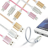 XM MICRO USB 鋁合金編織線 25cm 短線(2入)