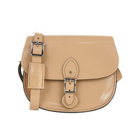 【The Leather Satchel Co.】英國原裝手工牛皮馬鞍包 肩背 側背手拿包 (時尚裸-漆皮)