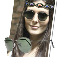 【Ray Ban】經典雷朋Round Metal時尚圓框灰綠太陽眼鏡(RB3447 029)