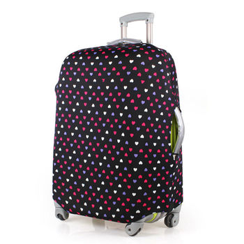 PUSH! 旅遊用品普普風情心心相印行李箱彈力保護套防塵套20寸適合18-22寸